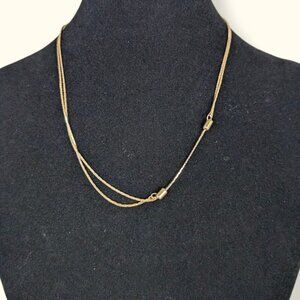 (2/$20) Vintage Adjustable Gold Tone Flat Link Necklace